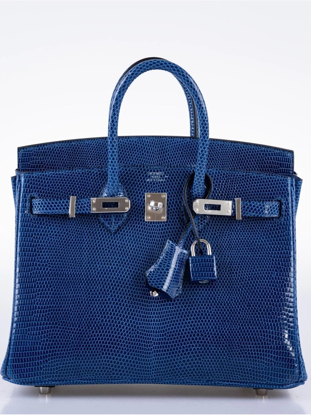 Birkin 30 Bleu Saphir Niloticus Lizard PHW HANDMADE gold plated imported